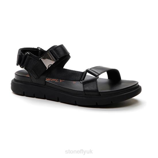 Men HYDRA 8 CALF LTH/TEXTILE Black Stonefly 0BDD359 Sandals