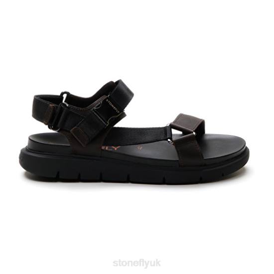 Men HYDRA 8 CALF LTH/TEXTILE Black Stonefly 0BDD362 Sandals