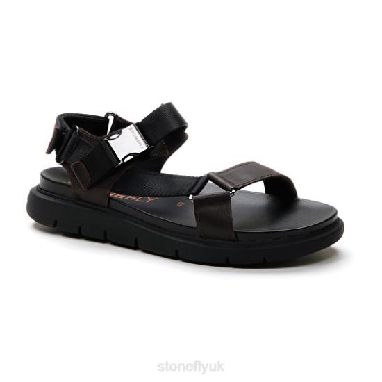 Men HYDRA 8 CALF LTH/TEXTILE Black Stonefly 0BDD362 Sandals