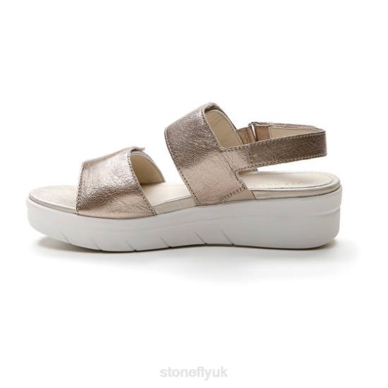 Women AQUA III 12 LAMINATED LTH Champagne Stonefly 0BDD147 Sandals