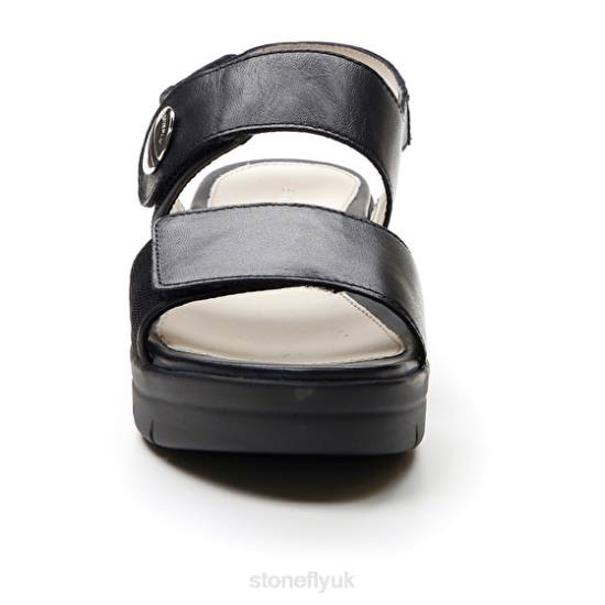 Women AQUA III 12 NAPPA Black Stonefly 0BDD139 Sandals