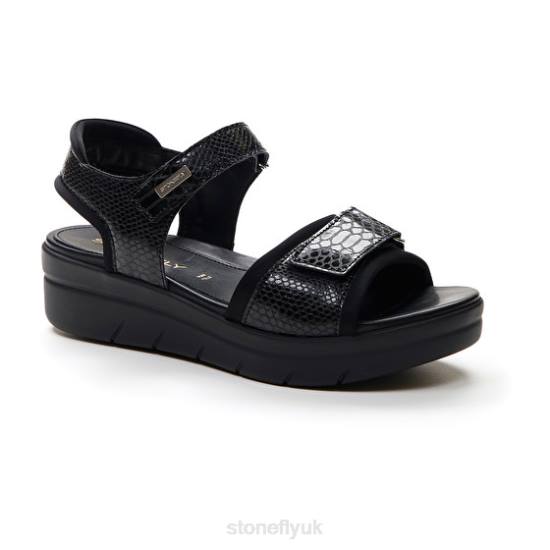 Women AQUA III 17 LYCRA/S.EMBOSSED Black Stonefly 0BDD140 Sandals