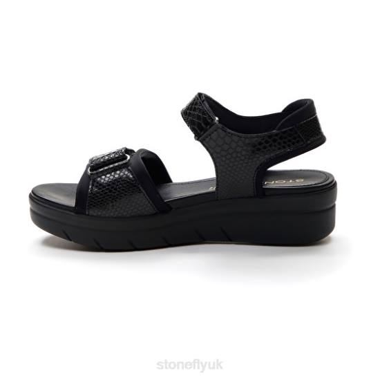 Women AQUA III 17 LYCRA/S.EMBOSSED Black Stonefly 0BDD140 Sandals