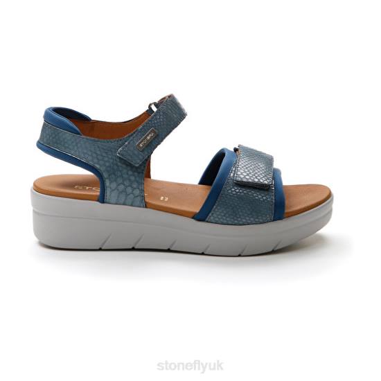 Women AQUA III 17 LYCRA/S.EMBOSSED Blue Stonefly 0BDD138 Sandals