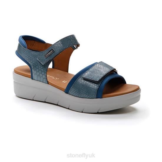 Women AQUA III 17 LYCRA/S.EMBOSSED Blue Stonefly 0BDD138 Sandals