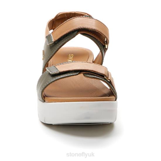Women AQUA III 20 NAPPA LTH Brown/Green Stonefly 0BDD143 Sandals