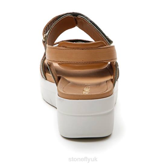 Women AQUA III 20 NAPPA LTH Brown/Green Stonefly 0BDD143 Sandals