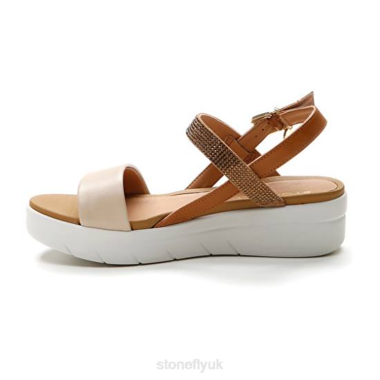 Women AQUA III 22 NAPPA LTH/TEXTILE Brown/Cream Stonefly 0BDD146 Sandals
