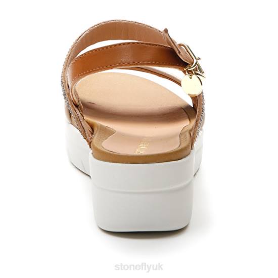 Women AQUA III 22 NAPPA LTH/TEXTILE Brown/Cream Stonefly 0BDD146 Sandals