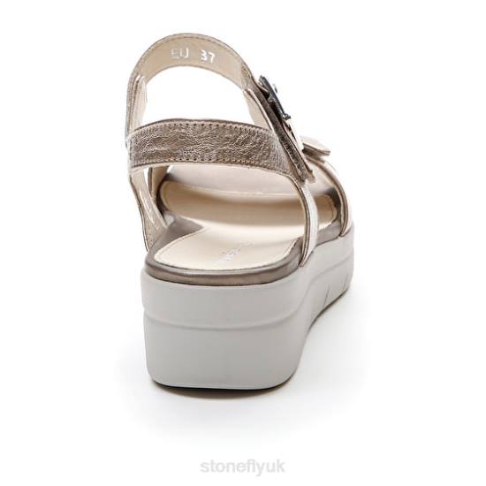 Women AQUA III 2 LAMINATED Metal Fizz Stonefly 0BDD148 Sandals