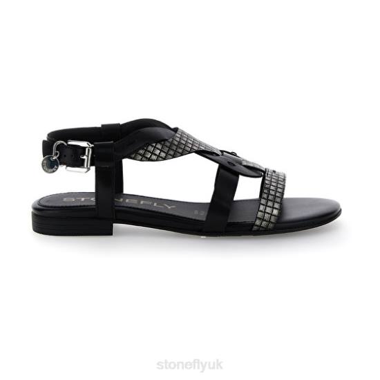 Women DAISY 6 NAPPA LTH/S. EMBOSSED Black Stonefly 0BDD133 Sandals