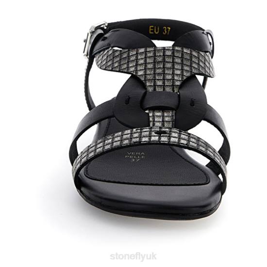 Women DAISY 6 NAPPA LTH/S. EMBOSSED Black Stonefly 0BDD133 Sandals