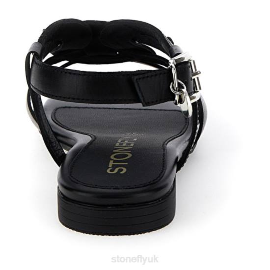 Women DAISY 6 NAPPA LTH/S. EMBOSSED Black Stonefly 0BDD133 Sandals
