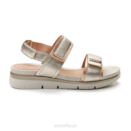 Women ELODY 20 LAMINATED LTH Sliver Stonefly 0BDD128 Sandals