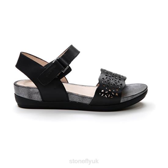 Women EVE 27 CALF LTH Black Stonefly 0BDD157 Sandals