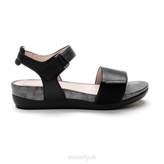 Women EVE 29 NAPPA LTH/LYCRA Black Stonefly 0BDD158 Sandals