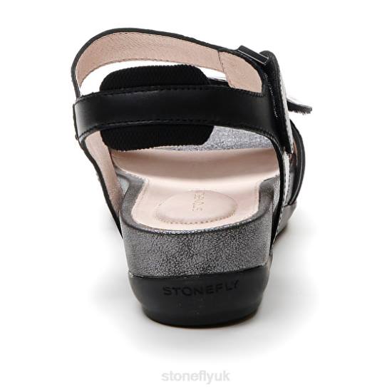 Women EVE 29 NAPPA LTH/LYCRA Black Stonefly 0BDD158 Sandals