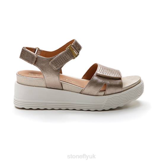 Women PARKY 15 LAMINATED LTH Champagne Stonefly 0BDD163 Sandals