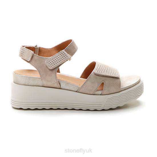 Women PARKY 15 VELOUR Goat Brown Stonefly 0BDD162 Sandals