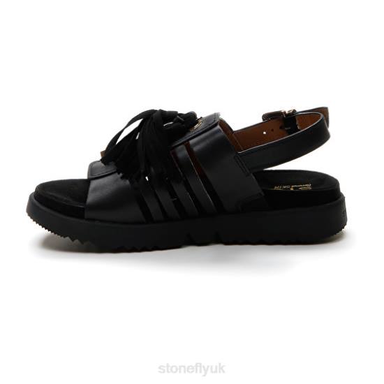 Women RIVA 12 CALF LTH Black Stonefly 0BDD168 Sandals