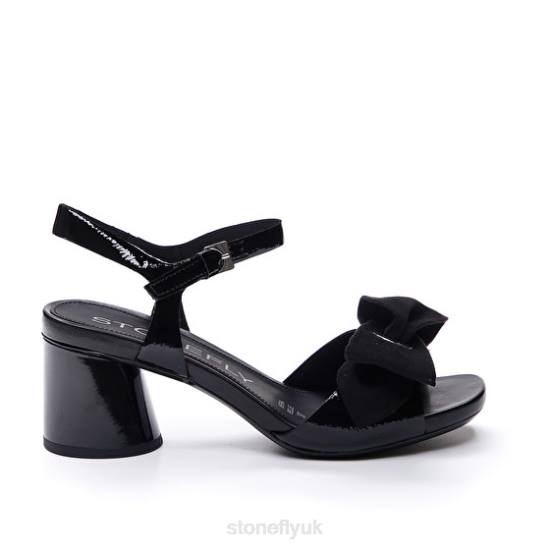 Women JENNY 3 PATENT Black Stonefly 0BDD260 Sandals