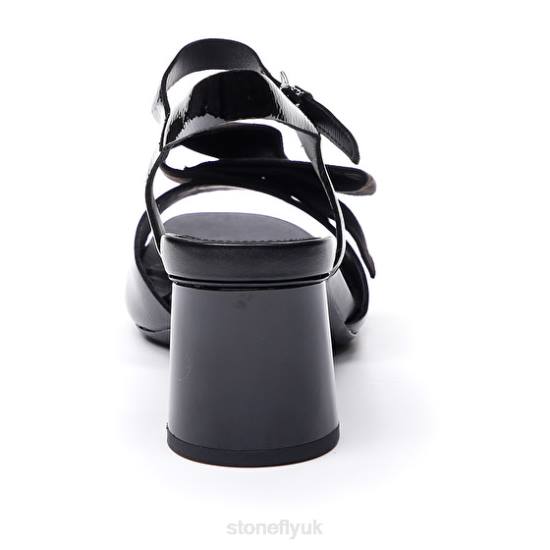 Women JENNY 3 PATENT Black Stonefly 0BDD260 Sandals
