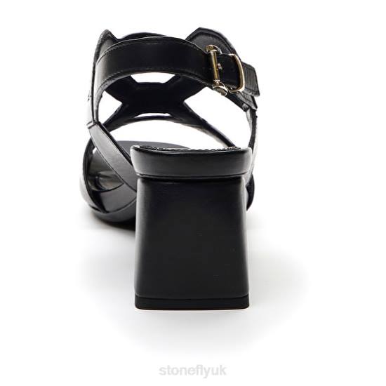 Women JENNY 7 CALF LTH Black Stonefly 0BDD252 Sandals