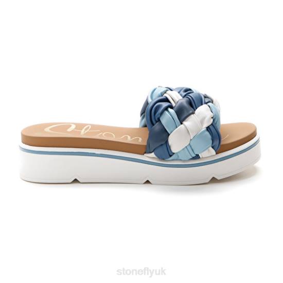 Women LIBERTY 5 S. EMBOSSED Blue Stonefly 0BDD243 Slides