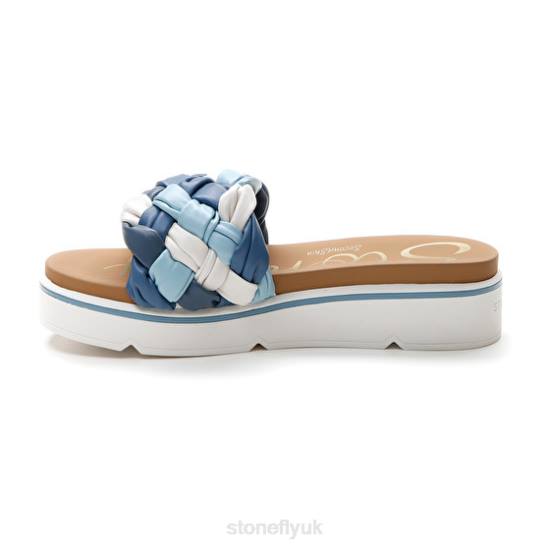 Women LIBERTY 5 S. EMBOSSED Blue Stonefly 0BDD243 Slides