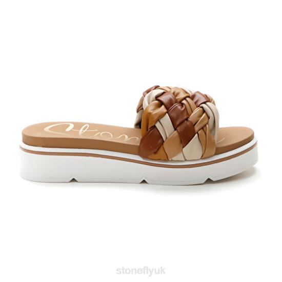 Women LIBERTY 5 S. EMBOSSED Brown Stonefly 0BDD244 Slides