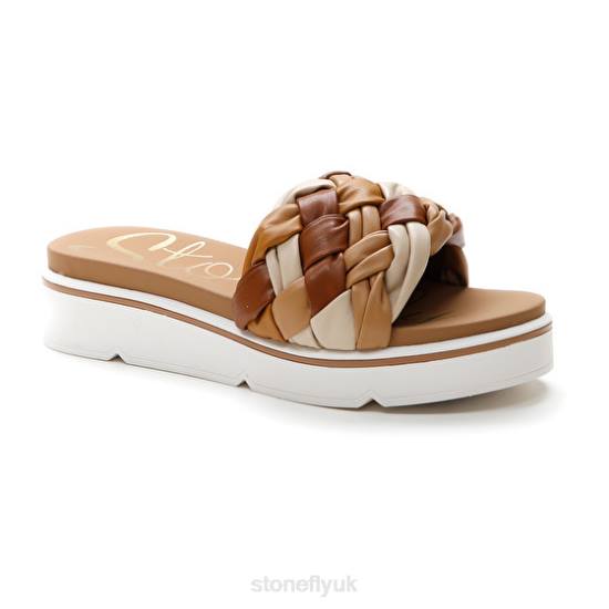 Women LIBERTY 5 S. EMBOSSED Brown Stonefly 0BDD244 Slides