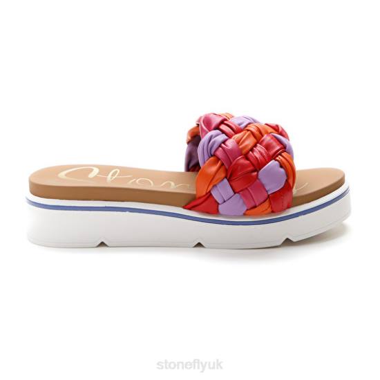 Women LIBERTY 5 S. EMBOSSED Red Stonefly 0BDD245 Slides