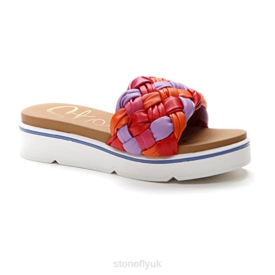 Women LIBERTY 5 S. EMBOSSED Red Stonefly 0BDD245 Slides