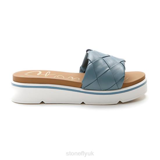 Women LIBERTY 6 S. EMBOSSED Blue Stonefly 0BDD236 Slides