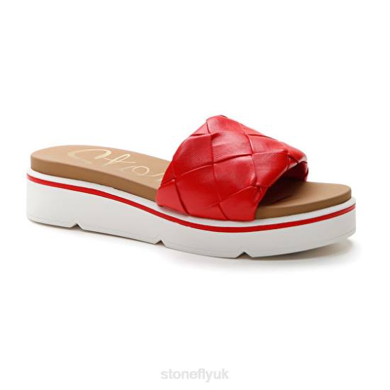 Women LIBERTY 6 S. EMBOSSED Red Stonefly 0BDD246 Slides