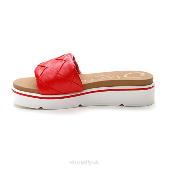 Women LIBERTY 6 S. EMBOSSED Red Stonefly 0BDD246 Slides