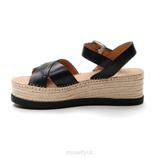 Women ALEXIA 3 CALF LTH Black Stonefly 0BDD206 Sandals
