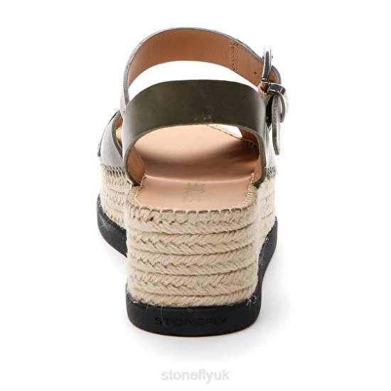 Women ALEXIA 3 CALF LTH Green Stonefly 0BDD210 Sandals