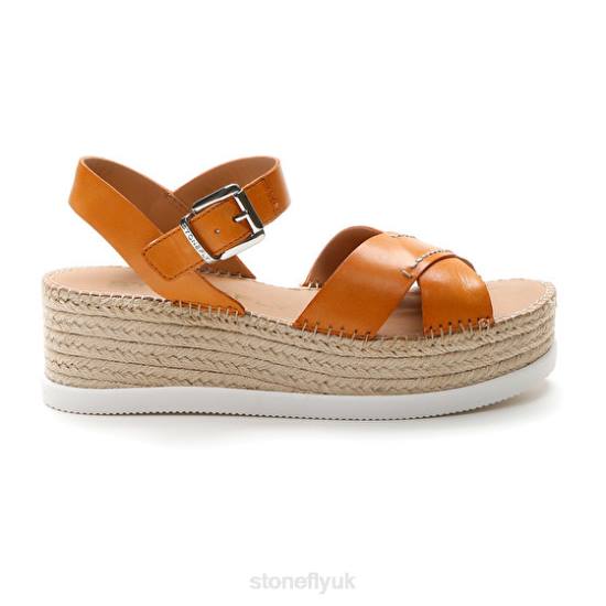 Women ALEXIA 3 CALF LTH Orange Stonefly 0BDD209 Sandals