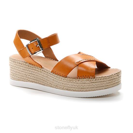 Women ALEXIA 3 CALF LTH Orange Stonefly 0BDD209 Sandals