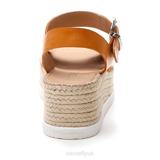 Women ALEXIA 3 CALF LTH Orange Stonefly 0BDD209 Sandals