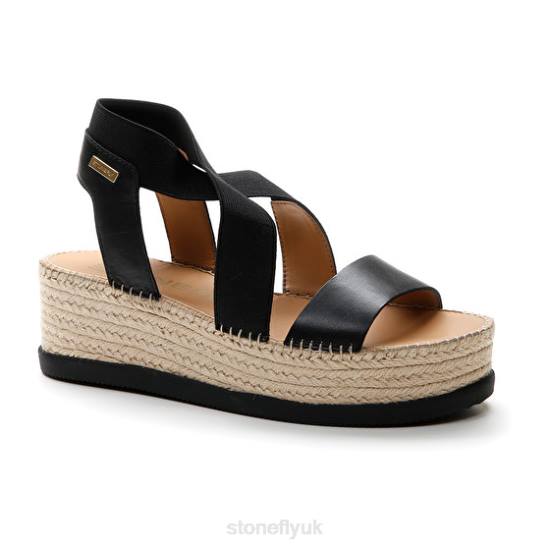Women ALEXIA 5 CALF LTH/ELASTIC Black Stonefly 0BDD182 Sandals