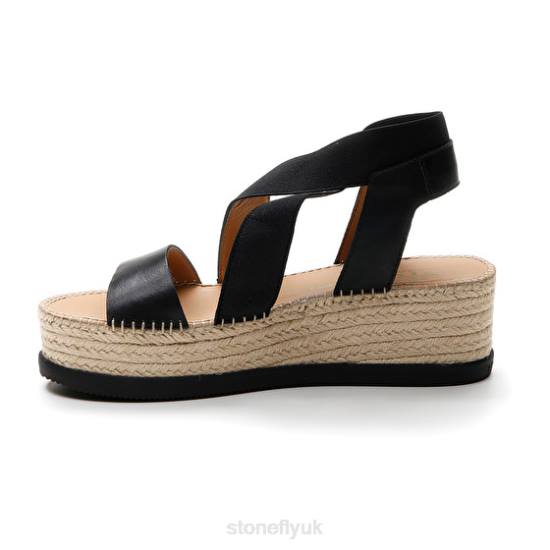 Women ALEXIA 5 CALF LTH/ELASTIC Black Stonefly 0BDD182 Sandals