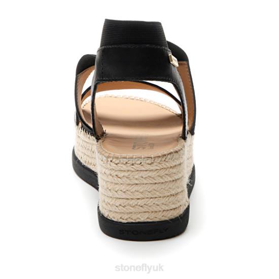 Women ALEXIA 5 CALF LTH/ELASTIC Black Stonefly 0BDD182 Sandals