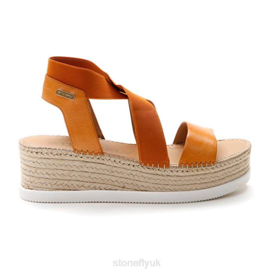 Women ALEXIA 5 CALF LTH/ELASTIC Orange Stonefly 0BDD185 Sandals