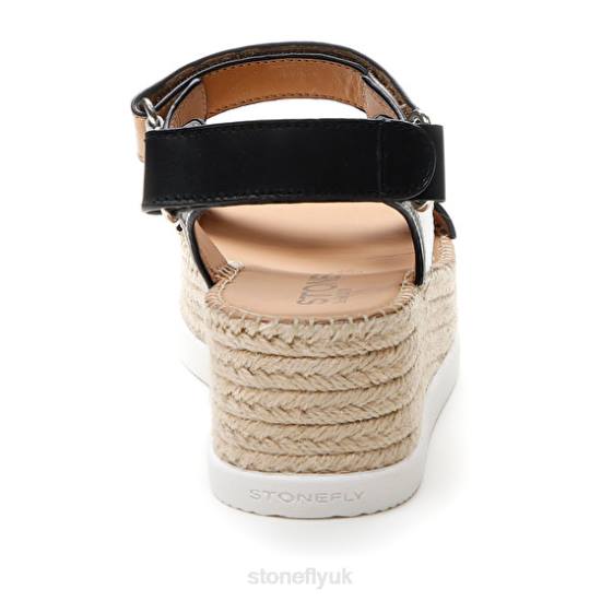 Women ALEXIA 6 CALF LTH Brown/White/Black Stonefly 0BDD199 Sandals