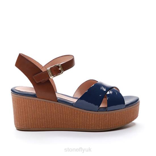 Women DIVA 9 PATENT/CALF Blue Stonefly 0BDD228 Sandals