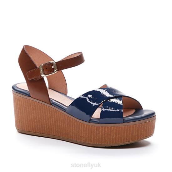 Women DIVA 9 PATENT/CALF Blue Stonefly 0BDD228 Sandals