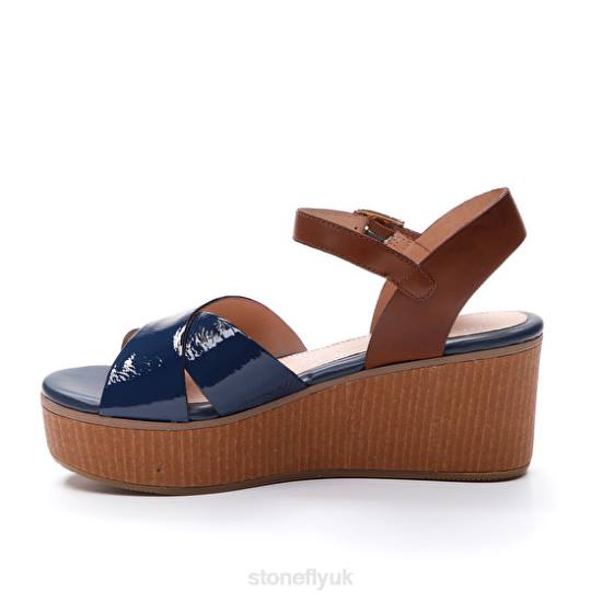 Women DIVA 9 PATENT/CALF Blue Stonefly 0BDD228 Sandals