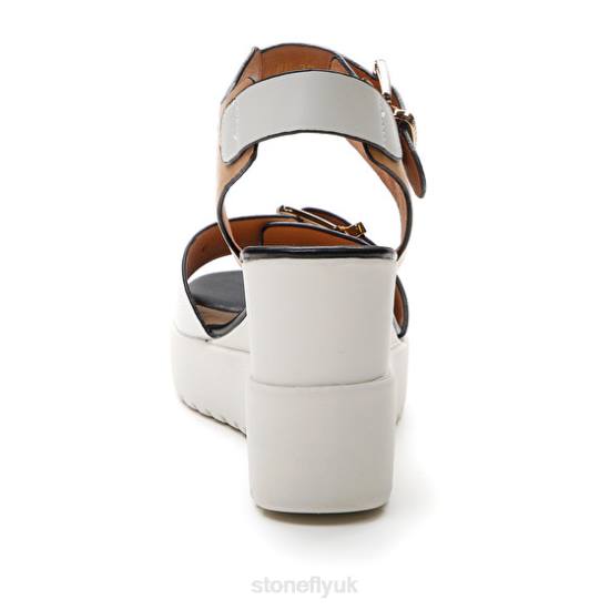 Women ELY 17 CALF LTH Brown/White/Black Stonefly 0BDD176 Sandals